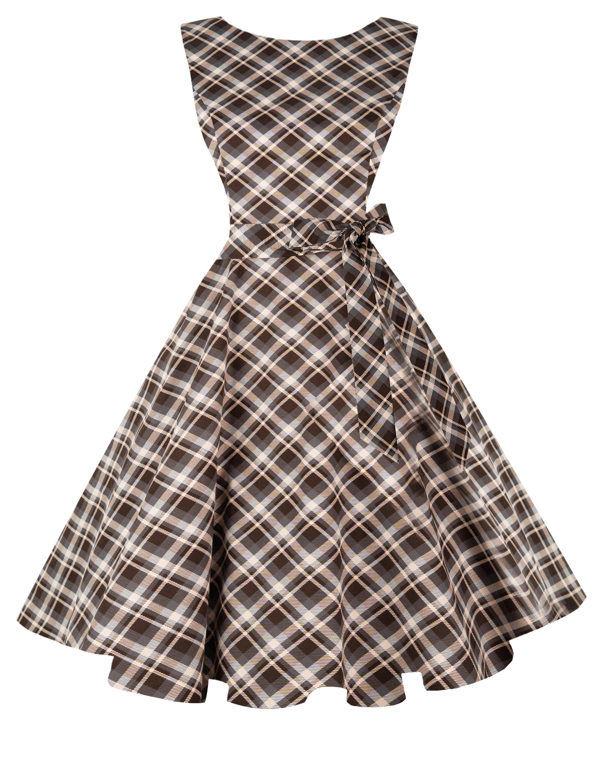 Women's Boatneck Sleeveless Swing Vintage 1950s Cocktail Dress