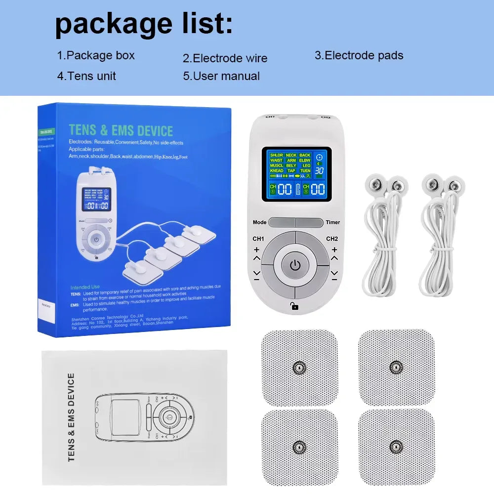 12-Mode TENS & EMS Muscle Stimulator – Dual Channel - Dazzling Beauty Solution