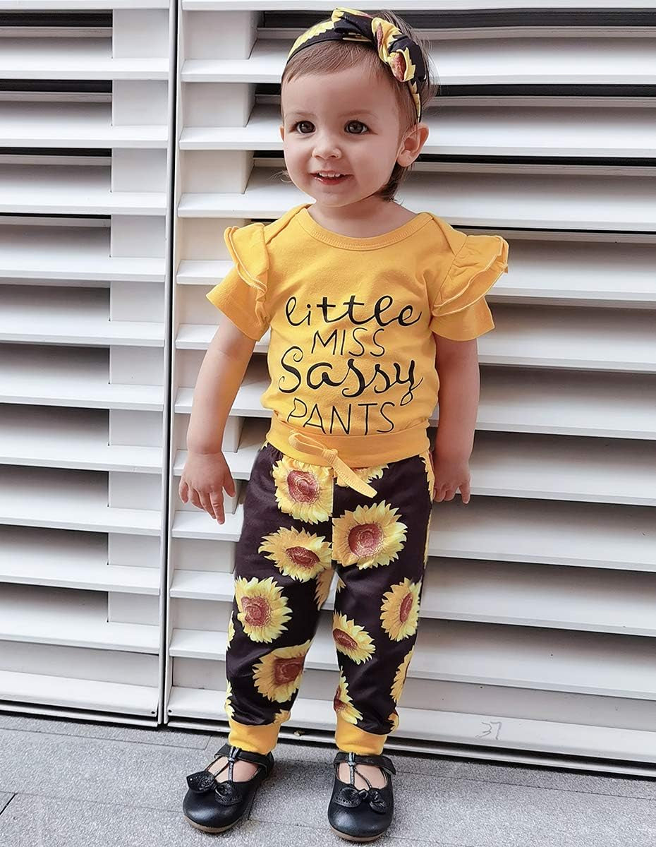 Newborn Baby Girl Clothes Infant Ruffle Romper Pants Set Summer Outfits Cute Baby Clothes for Girls