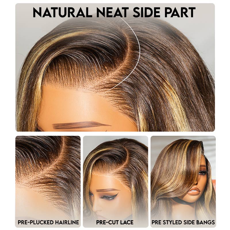Loose Body Wave Wigs Honey Blonde Highlight Wigs 13x4 Lace Front Human Hair Wigs High Quality Wig