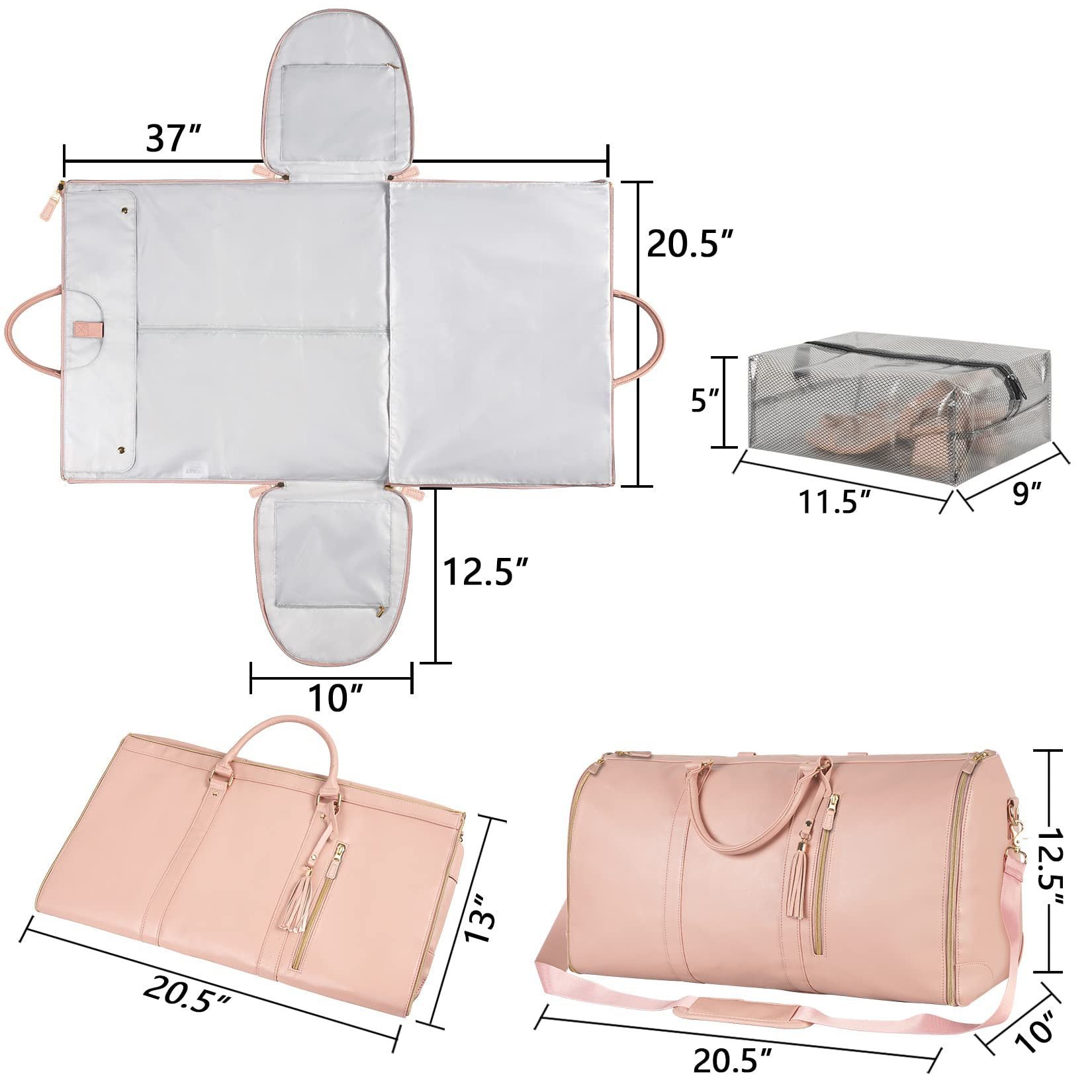 Women’s Large Capacity Travel Duffle Bag – Waterproof Foldable Suit Tote - Dazzling Beauty Solution