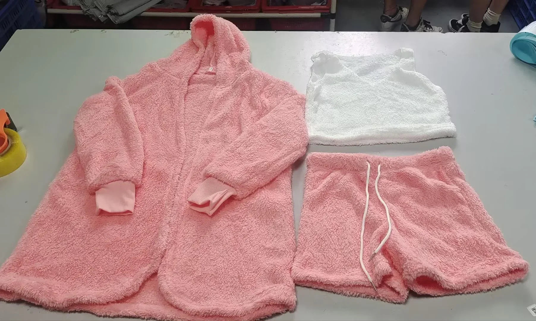 3pcs Women’s Pajama Set – Crop Top & Drawstring Shorts Loungewear - Dazzling Beauty Solution