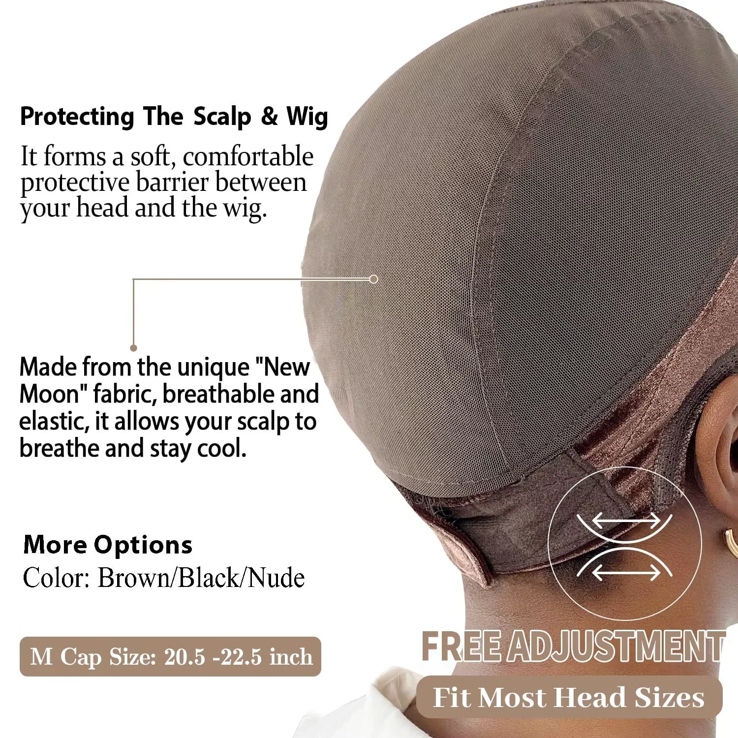 3-Piece Anti-Slip Wig Cap Set – Available in Black, Light, or Brown - Dazzling Beauty Solution