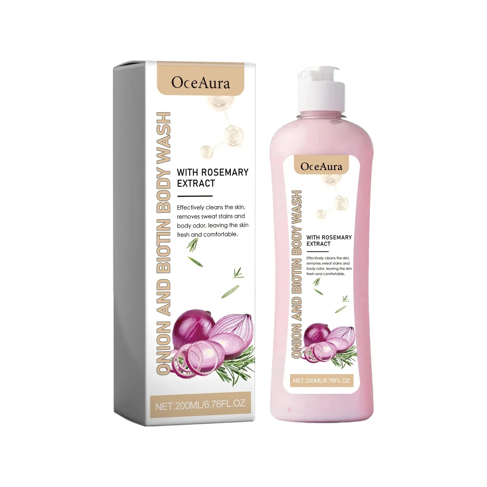 Oceaura Rosemary Body Wash – Moisturizing Exfoliating Shower Gel - Dazzling Beauty Solution