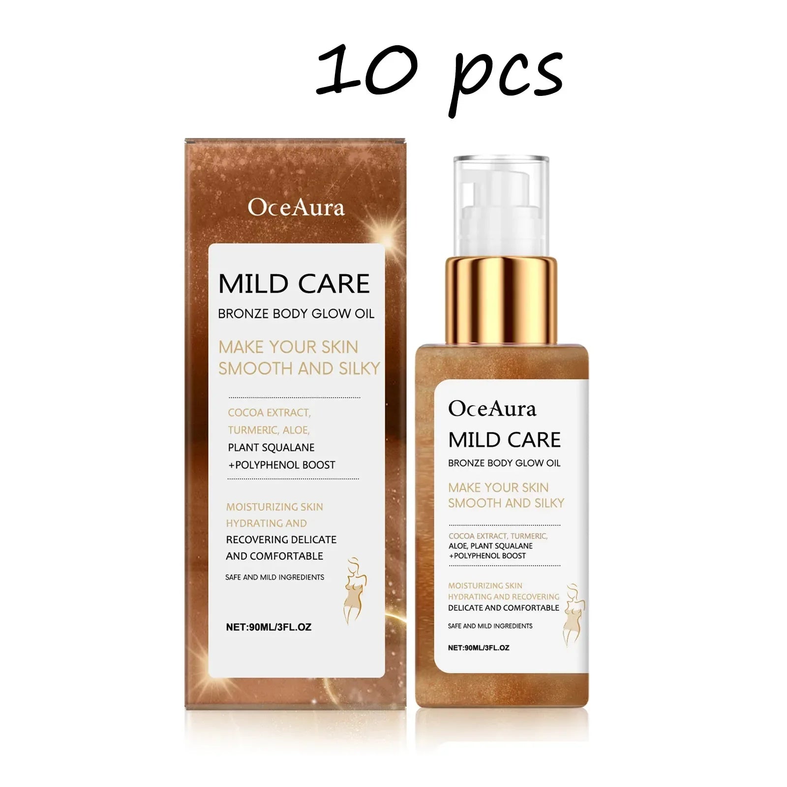 Oceaura Bronze Body Glow Oil – Moisturizing Shimmer Oil - Dazzling Beauty Solution