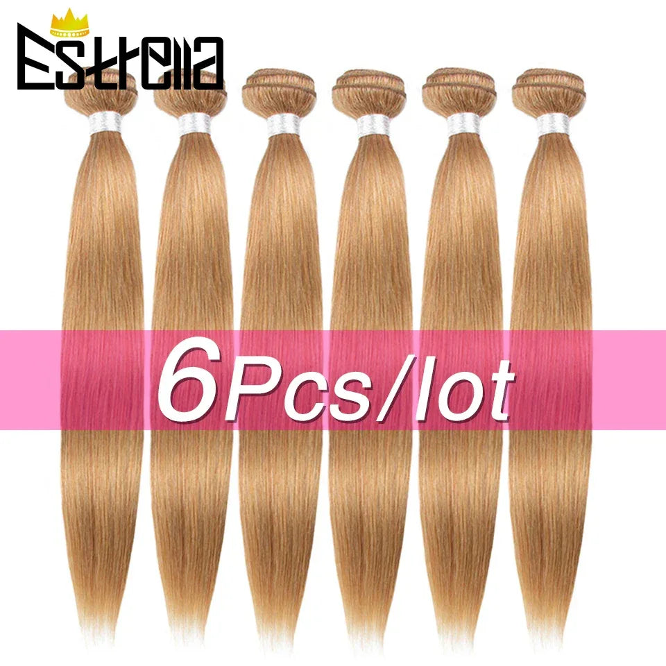 Dark Blonde Straight Hair Bundles – Brazilian Remy Human Hair Extensions - Dazzling Beauty Solution