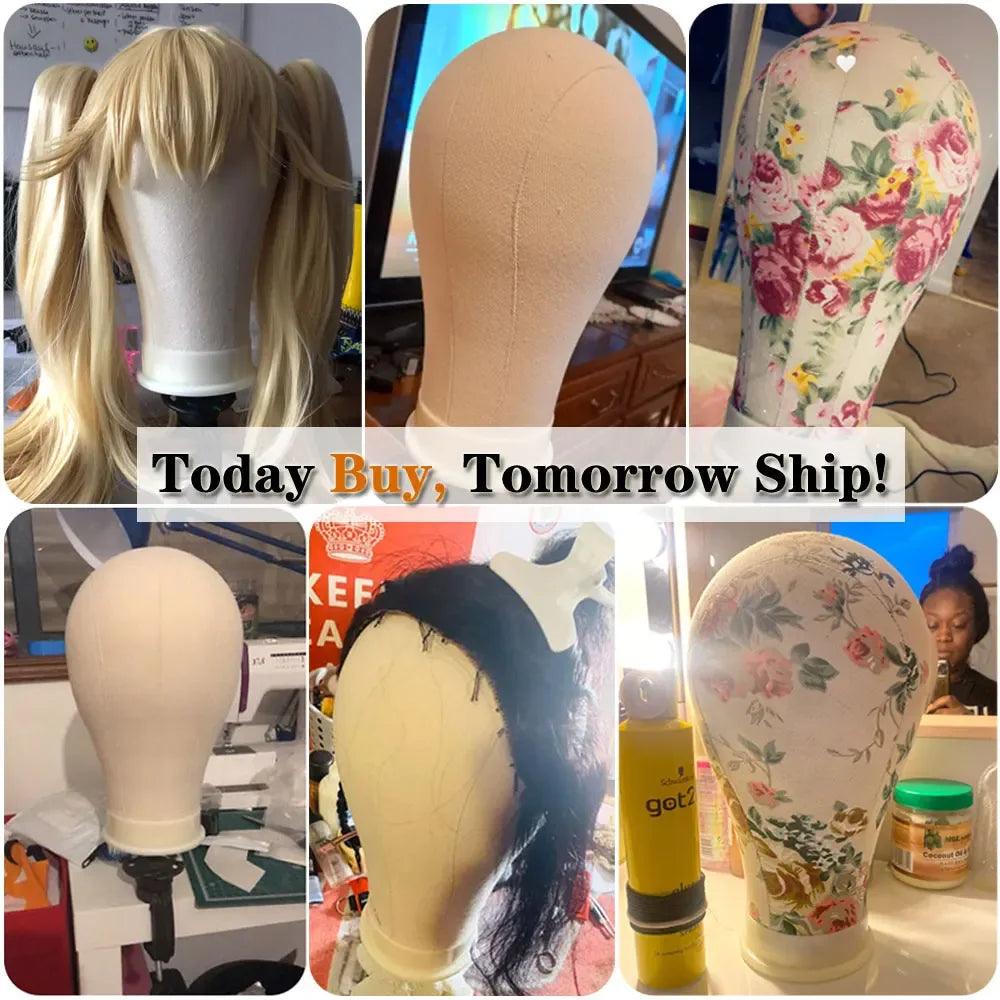 Canvas Wig Head Stand | Professional Mannequin for Styling & Display - Dazzling Beauty Solution