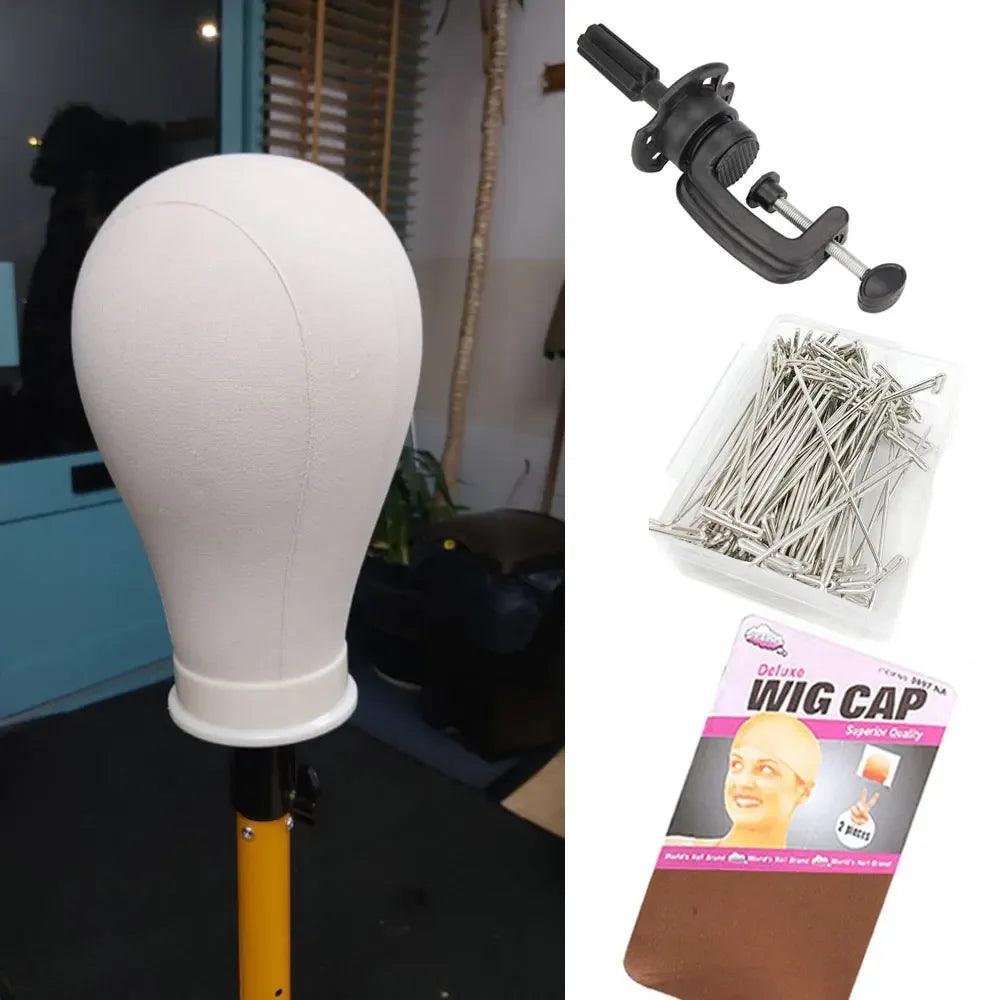 Canvas Wig Head Stand | Professional Mannequin for Styling & Display - Dazzling Beauty Solution
