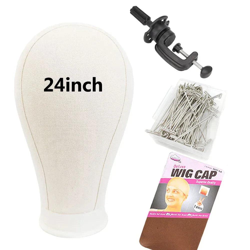 Canvas Wig Head Stand | Professional Mannequin for Styling & Display - Dazzling Beauty Solution