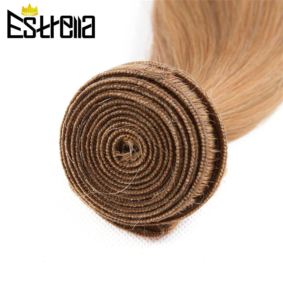 Dark Blonde Straight Hair Bundles – Brazilian Remy Human Hair Extensions - Dazzling Beauty Solution