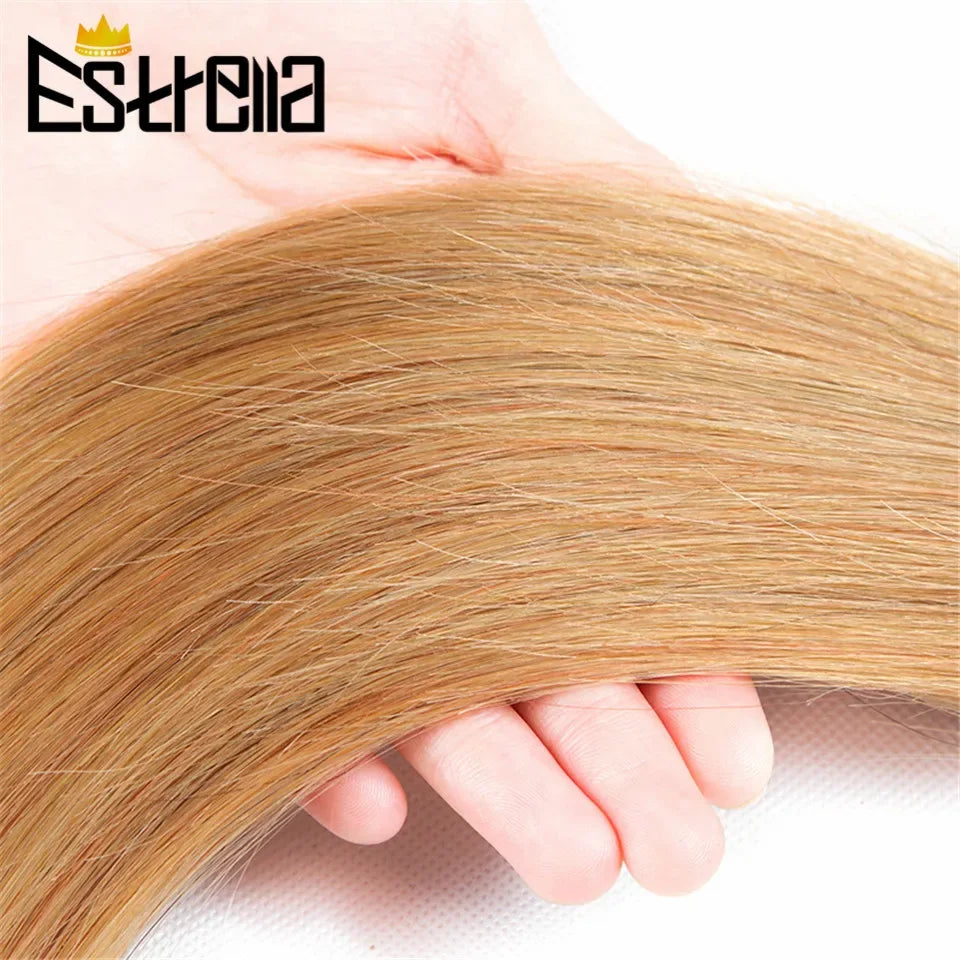 Dark Blonde Straight Hair Bundles – Brazilian Remy Human Hair Extensions - Dazzling Beauty Solution