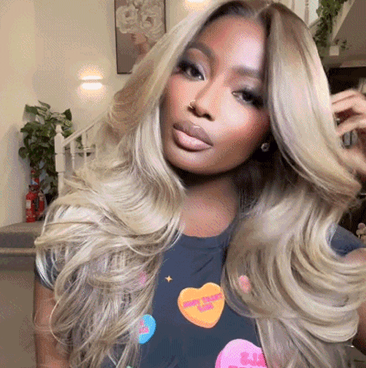 Highlight Honey Blonde Lace Front Body Wave Transparent Lace Wig 100% Human Hair Glueless Wig