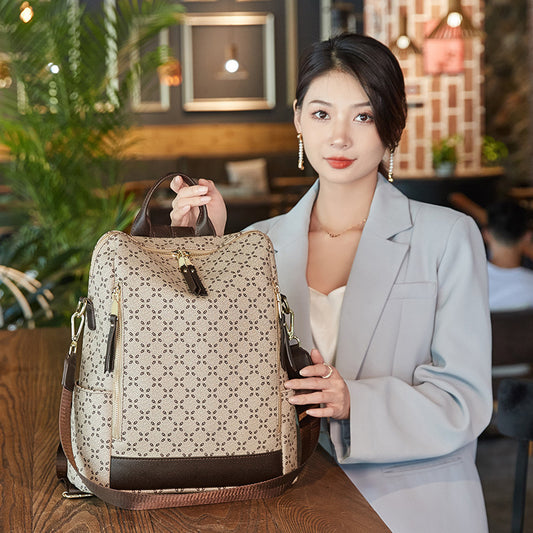 Floral Embossed Travel Backpack – Waterproof PVC (Unisex - Dazzling Beauty Solution