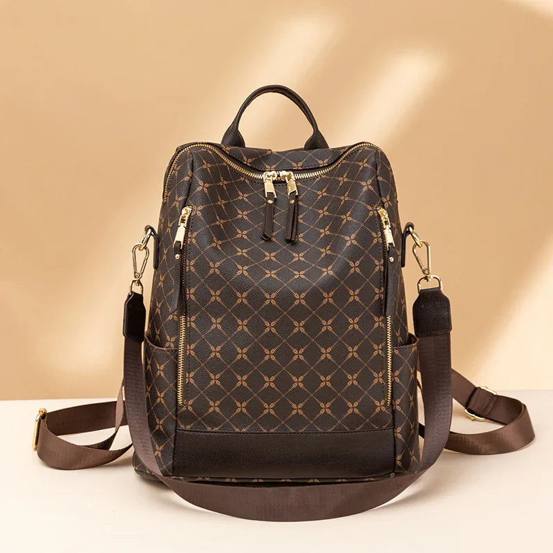 Floral Embossed Travel Backpack – Waterproof PVC (Unisex - Dazzling Beauty Solution
