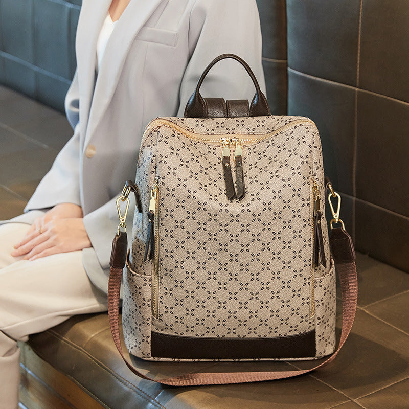 Floral Embossed Travel Backpack – Waterproof PVC (Unisex - Dazzling Beauty Solution