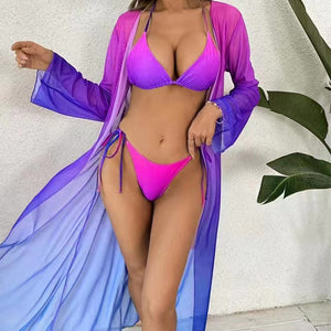 Sexy Gradient 3-Piece Swimsuit Set - Dazzling Beauty Solution