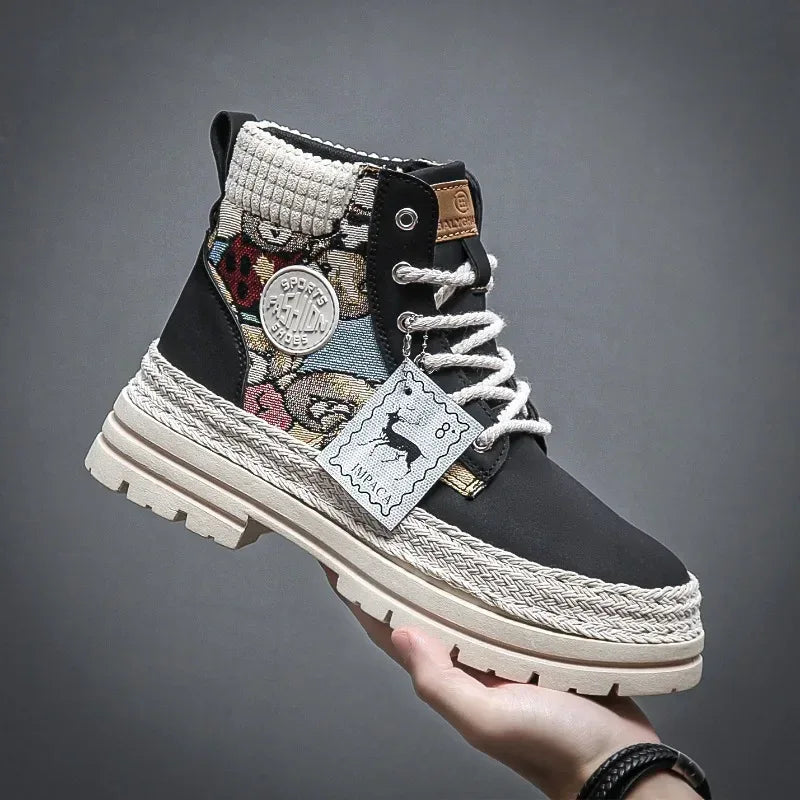 2025 Winter Hot Sale Men's Women High-top Ankle Boots British Chelsea Work Boots Fashion Motocycle Shoes Man Sneakers Size 39-48 - Dazzling Beauty Solution