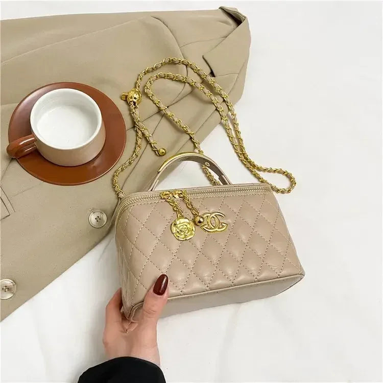 2025 Diamond Chain Box Bag – Chanel style Shoulder & Crossbody Style - Dazzling Beauty Solution