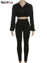 Women's 2-Piece Tracksuit - Zip Jacket & Leggings Set