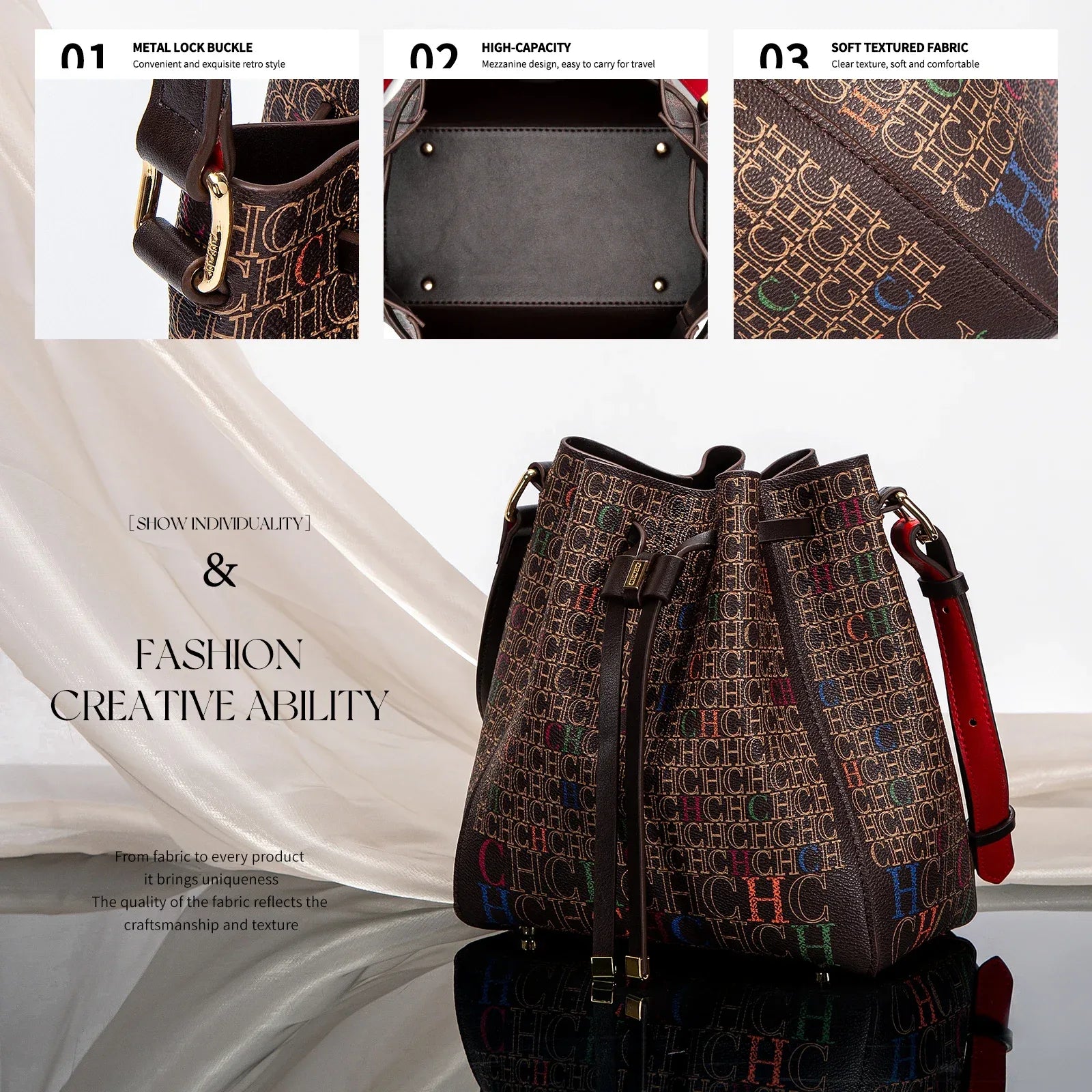 2024 Women's Drawstring Bucket Bag - Dazzling Beauty Solution