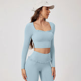 Women's 2-Piece Gym & Yoga Set | Quick-Dry Long Sleeve Top + Leggings | 6 Colors | S–XL