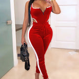 Women's Sexy Cutout Bodysuit & High Waist Pants Set - 2-Piece Festival Outfit