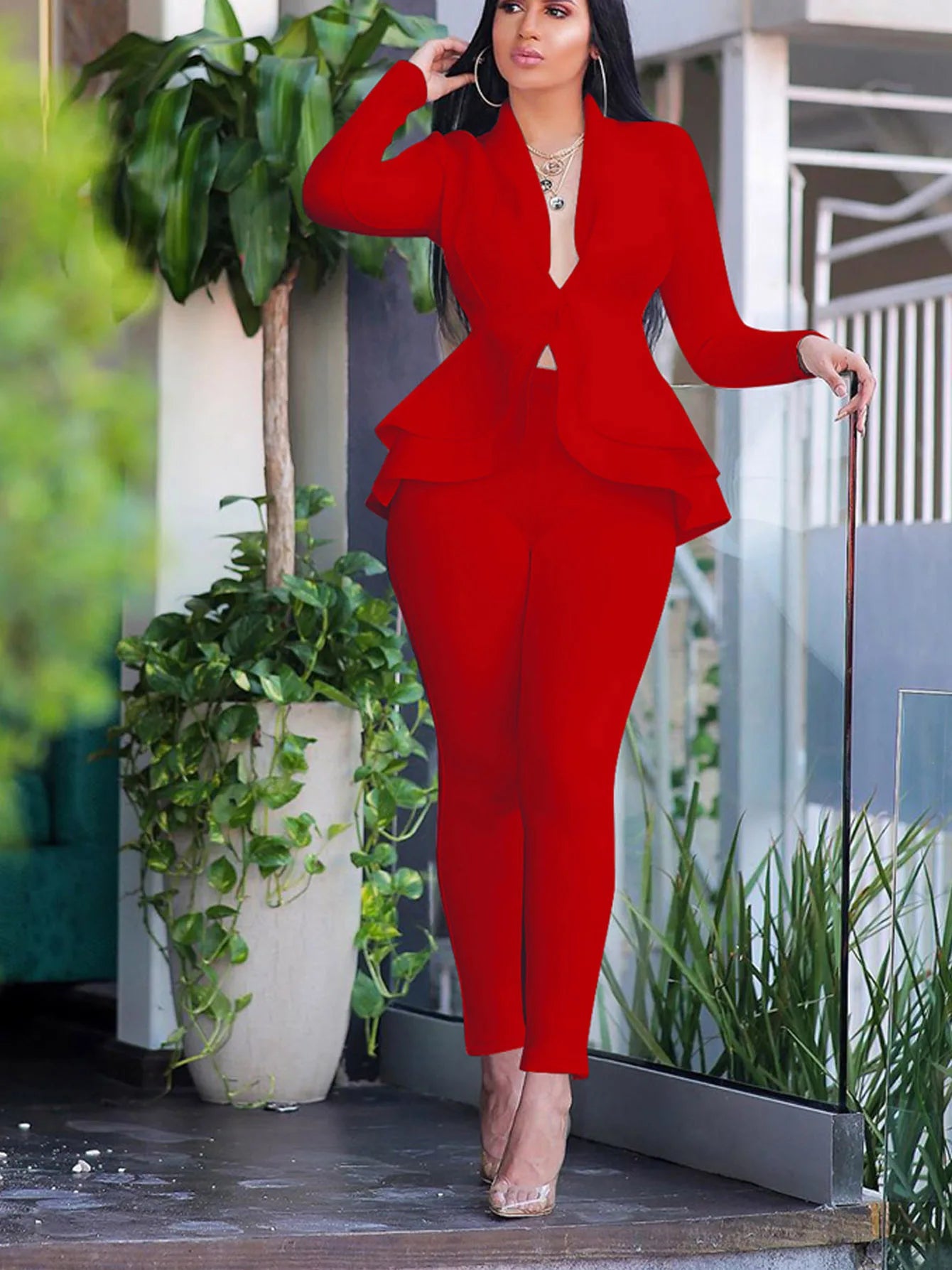 Women's Boss Blazer & Pants Suit - Professional 2-Piece Office Set