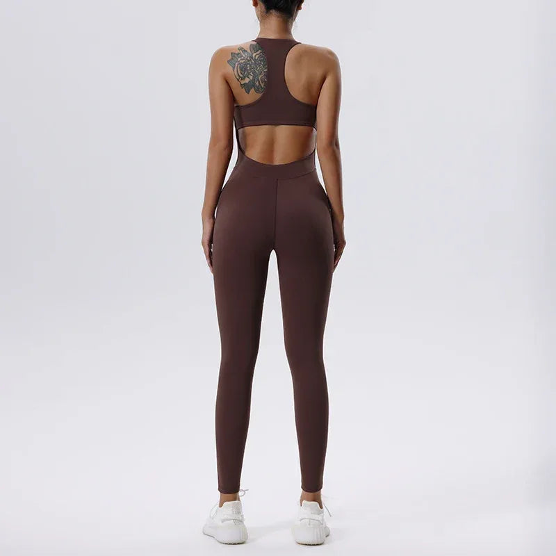 Women’s All-in-One Yoga Jumpsuit – Sleeveless Slim Fit Activewear - Dazzling Beauty Solution