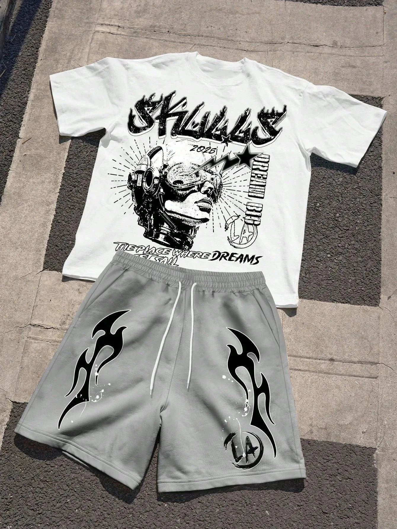 Men's Graphic T-Shirt & Shorts Set – Summer Streetwear