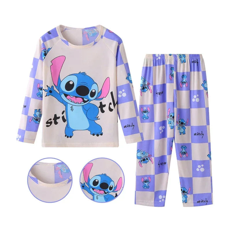 Stitch Angel Pajamas Set – Long Sleeve Top & Cozy Pants for Kids - Dazzling Beauty Solution