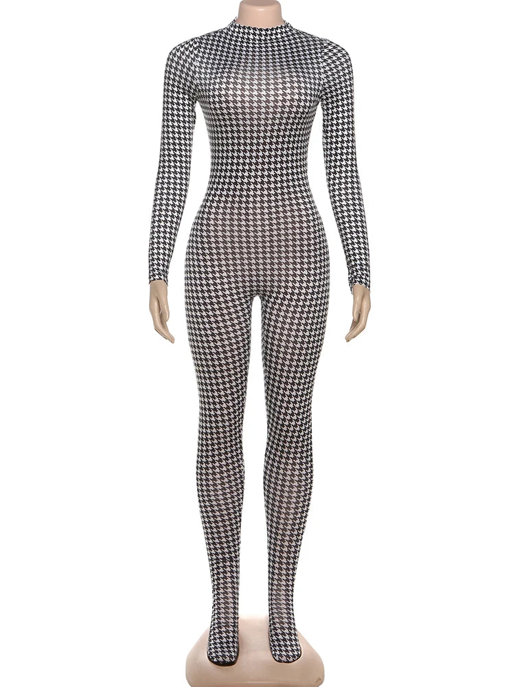 Women's Snake Print Bodycon Jumpsuit - Sexy Zip-Front Catsuit
