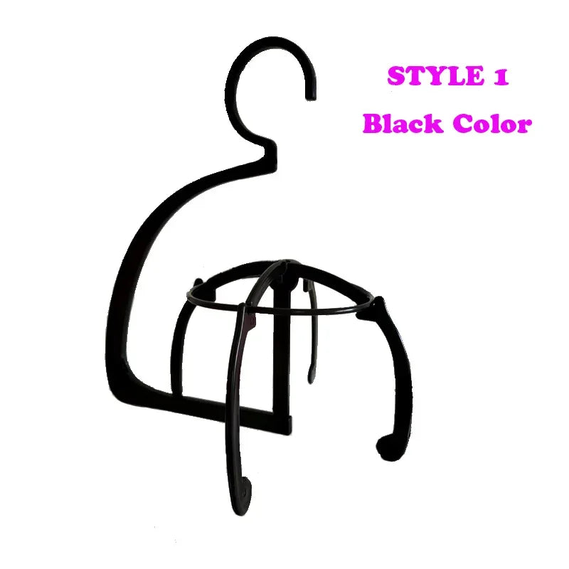 Nunify Plastic Wig Stand Portable Wig Head Stand Black Pink Wig Hang Holder Stand Durable Hair Display Tools Wig Accessories - Dazzling Beauty Solution