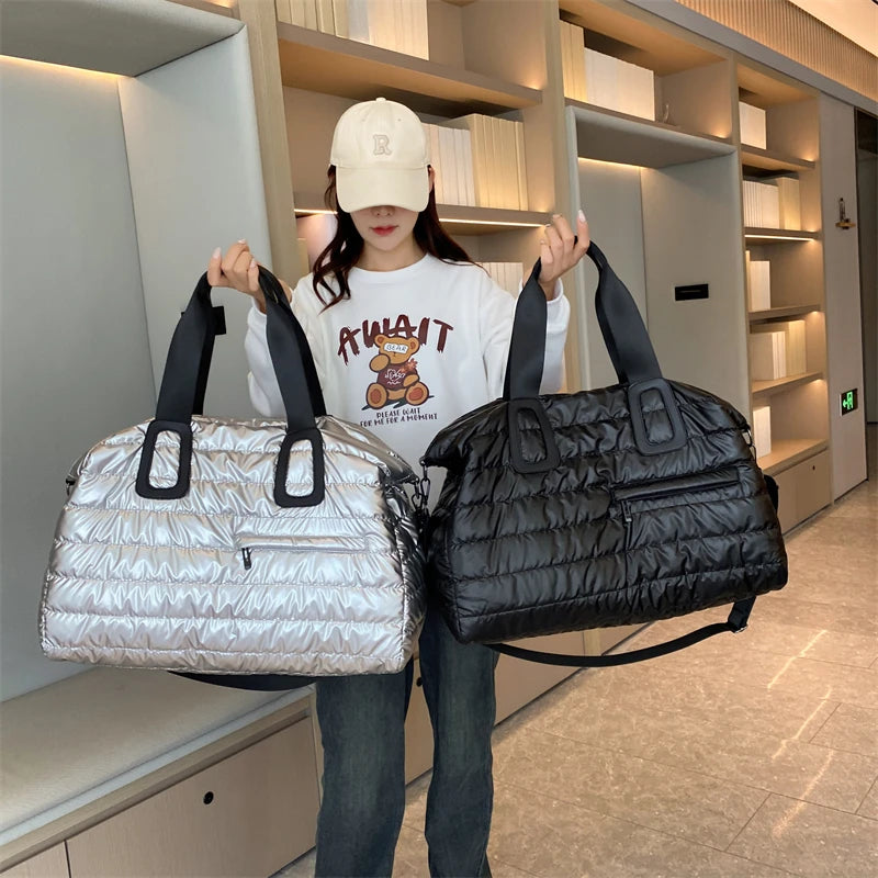 Waterproof Gym & Swimming Bag | Dry & Wet Separation | Yoga, Fitness & Travel | Silver & Black