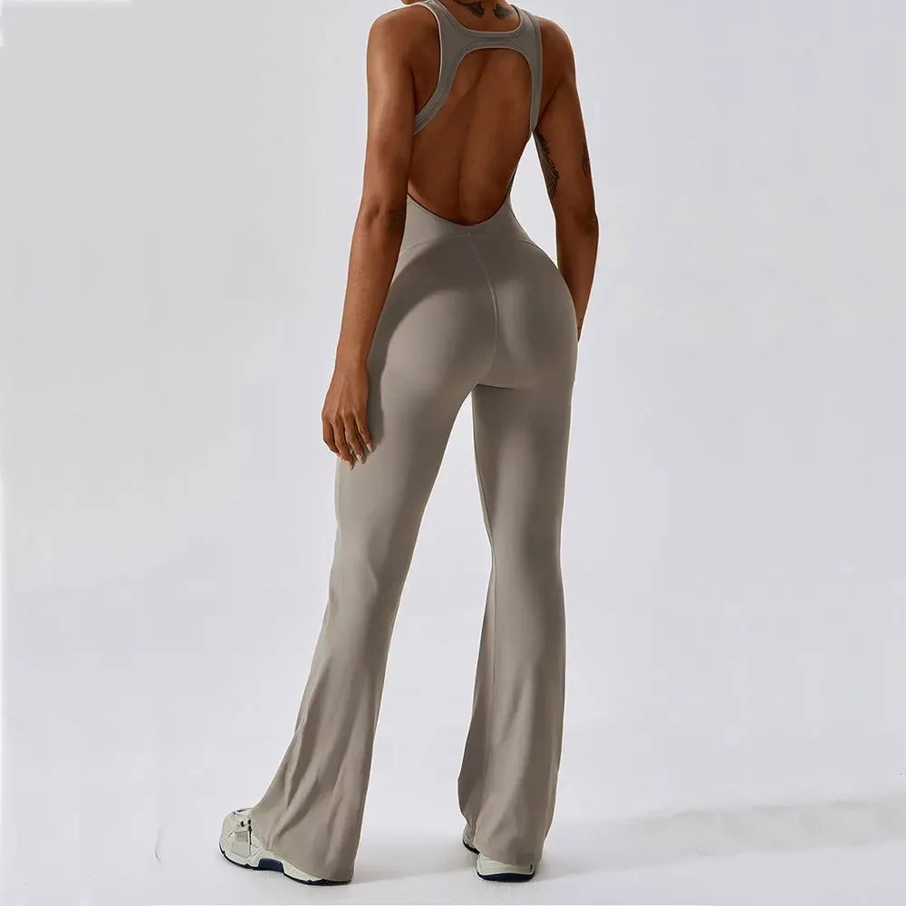 Solid Yoga Jumpsuit – Sleek, Supportive, & Sculpting - Dazzling Beauty Solution