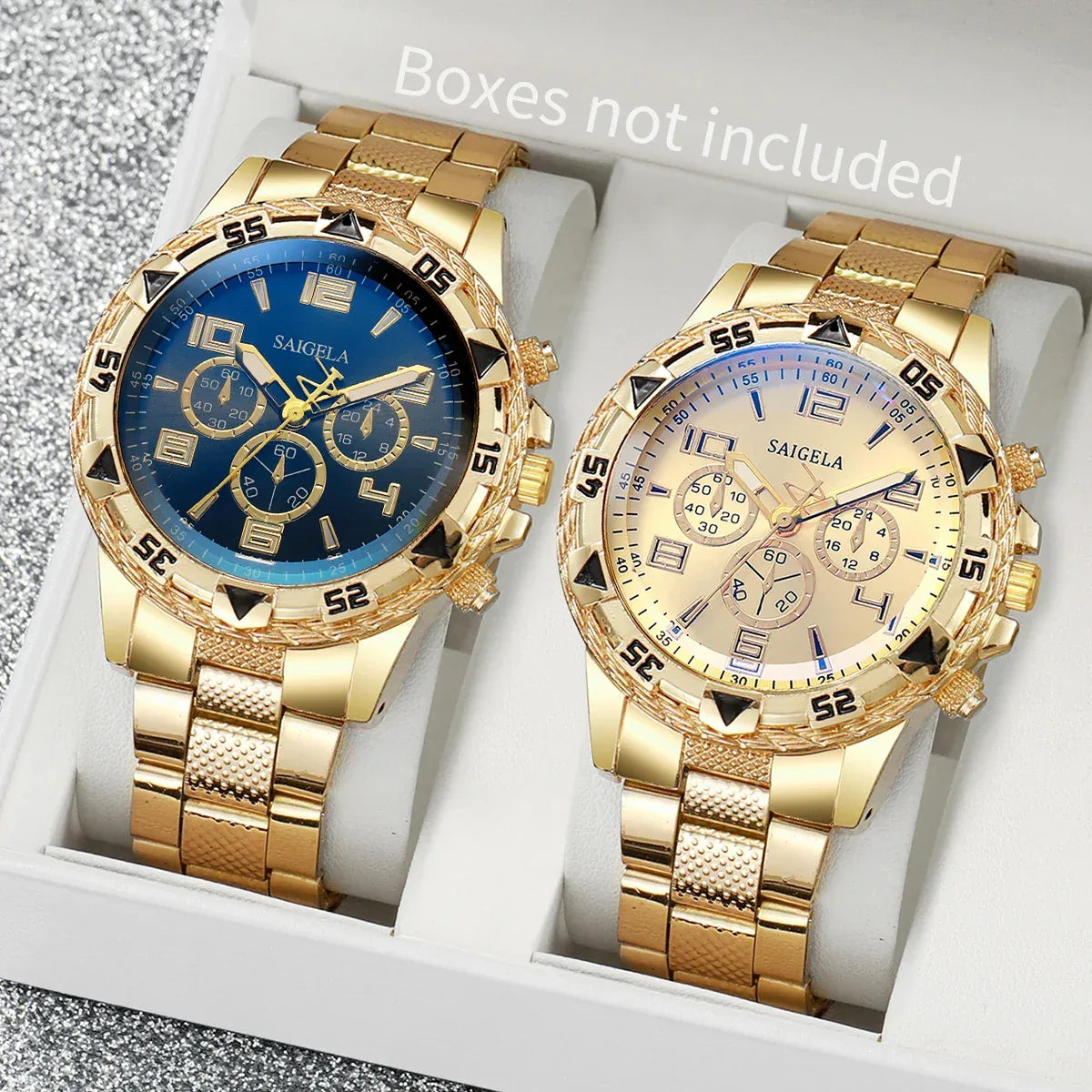 Men's Fashion Quartz Watch Set - 2pcs Steel Band - Dazzling Beauty Solution