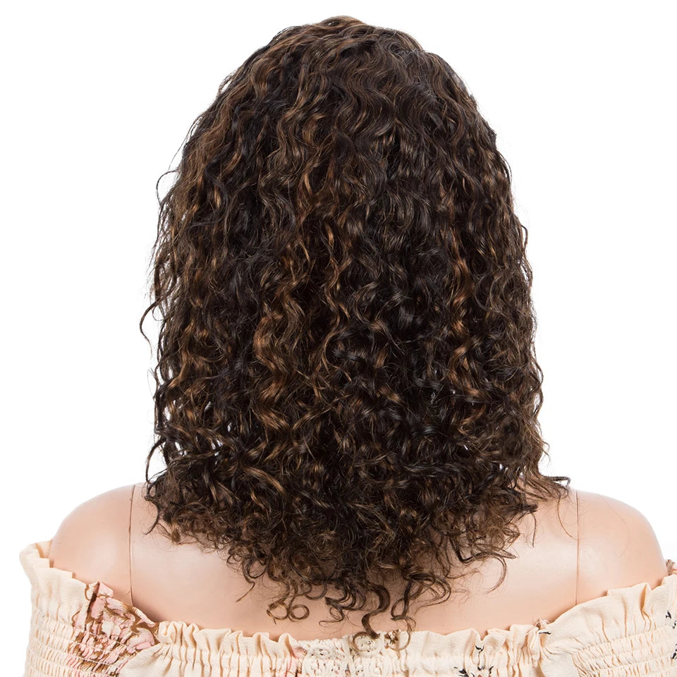 Curly T-Part Lace Front Wig – 13x4x1 Brazilian Human Hair, 180% Density (4 Colors, Middle & Side Part)