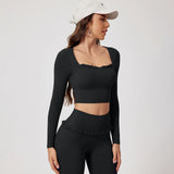 Women's 2-Piece Gym & Yoga Set | Quick-Dry Long Sleeve Top + Leggings | 6 Colors | S–XL