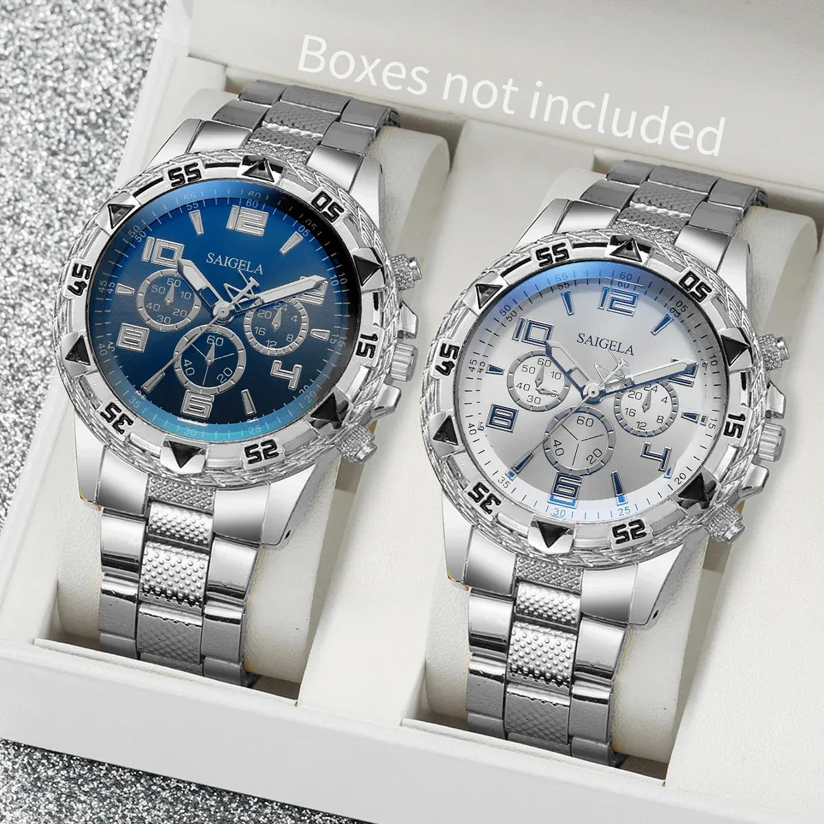 Men's Fashion Quartz Watch Set - 2pcs Steel Band - Dazzling Beauty Solution