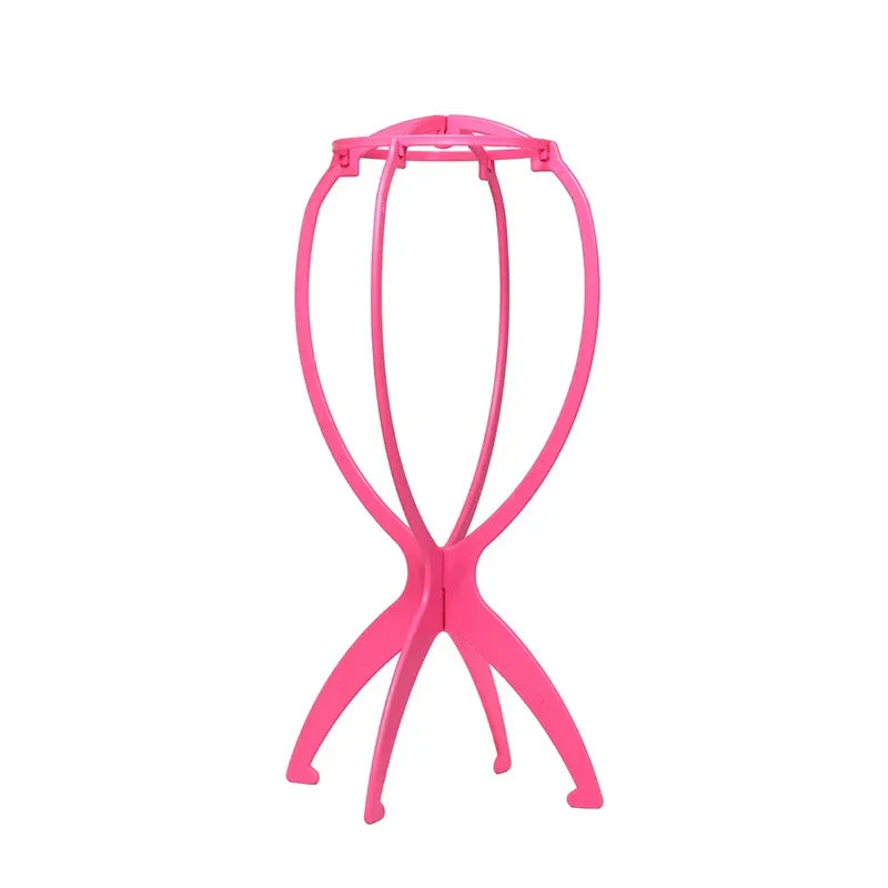 Nunify Plastic Wig Stand Portable Wig Head Stand Black Pink Wig Hang Holder Stand Durable Hair Display Tools Wig Accessories - Dazzling Beauty Solution