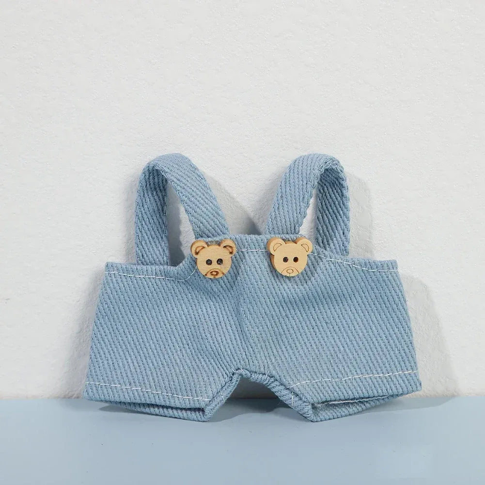 Stylish Overalls for Labubu Doll (15–17cm) – Pink, Blue, White, Brown, Black - Dazzling Beauty Solution