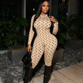 Women's Moon Print Jumpsuit - Sexy Slim Fit Long Sleeve Bodysuit