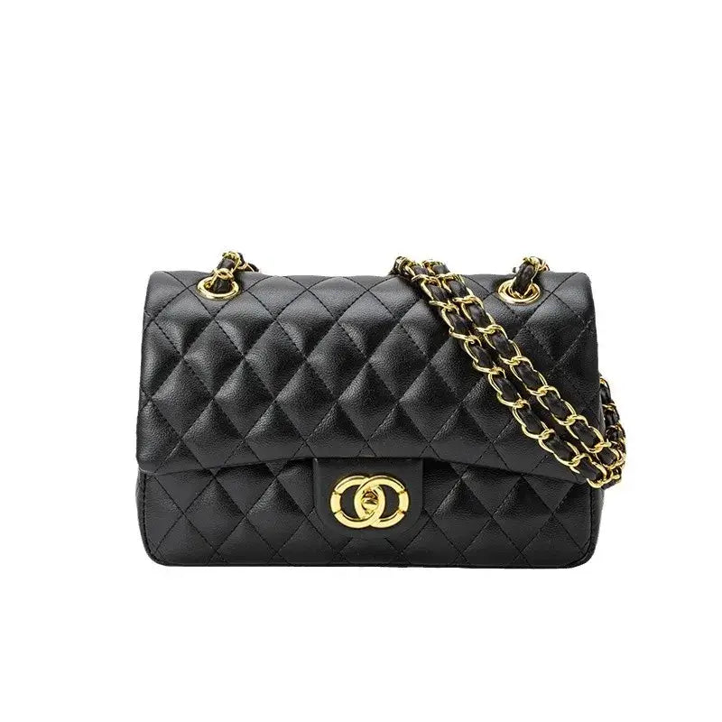 Chanel diamond chain shoulder bag featuring a quilted design and gold chain strap, perfect for stylish occasions.