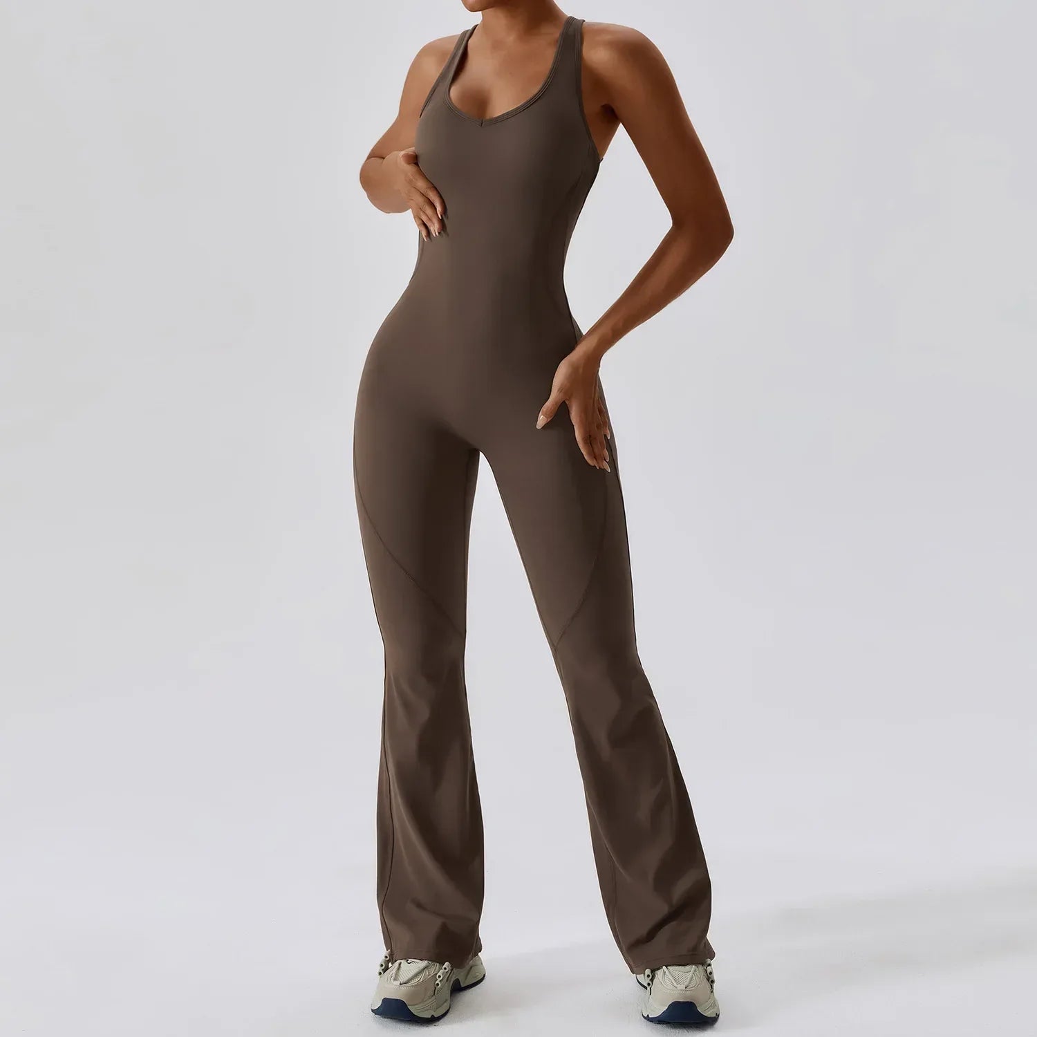 Solid Yoga Jumpsuit – Sleek, Supportive, & Sculpting - Dazzling Beauty Solution
