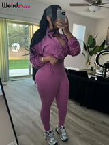 Women's 2-Piece Tracksuit - Zip Jacket & Leggings Set