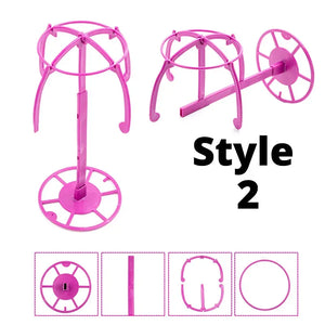 Nunify Plastic Wig Stand Portable Wig Head Stand Black Pink Wig Hang Holder Stand Durable Hair Display Tools Wig Accessories - Dazzling Beauty Solution
