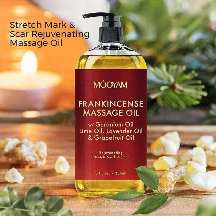 100% Pure Organic Lavender & Frankincense Massage Body Oil – Relaxing, Anti-Cellulite & Sore Muscle Relief - Dazzling Beauty Solution