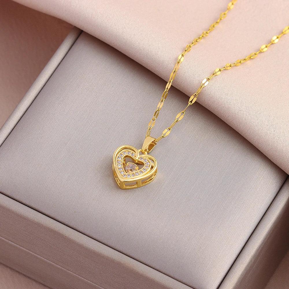 Sweet Sexy Beating Heart Pendant Necklace – Stainless Steel Luxury Jewelry - Dazzling Beauty Solution