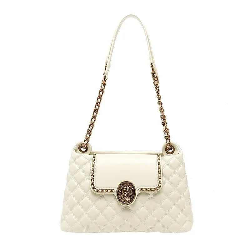 2025 Luxe Chain Shoulder Bag – Genuine Leather - Dazzling Beauty Solution