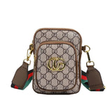 Women's Luxury Crossbody Bag - Vintage Print Multi-Pocket Purse