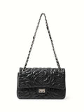 Women's Leather Camellia Chain Shoulder Messenger Bag - Dazzling Beauty Solution